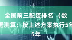 全国前三配资排名 （数据测算：按上述方案执行5年